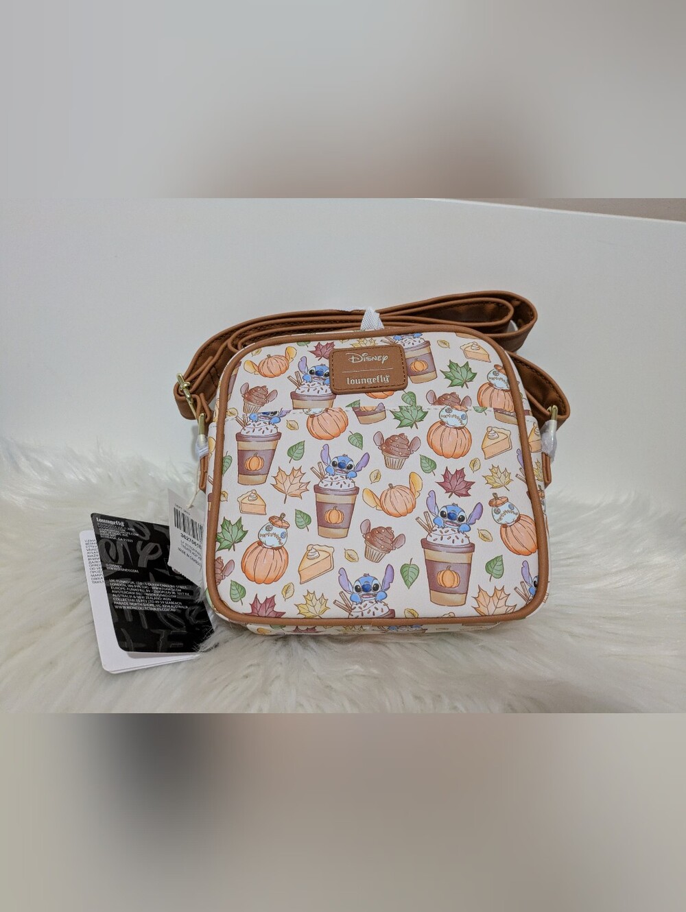 Loungefly Disney Stitch & Scrump Fall Pumpkin Latte Halloween Crossbody Bag! - Picture 2 of 8